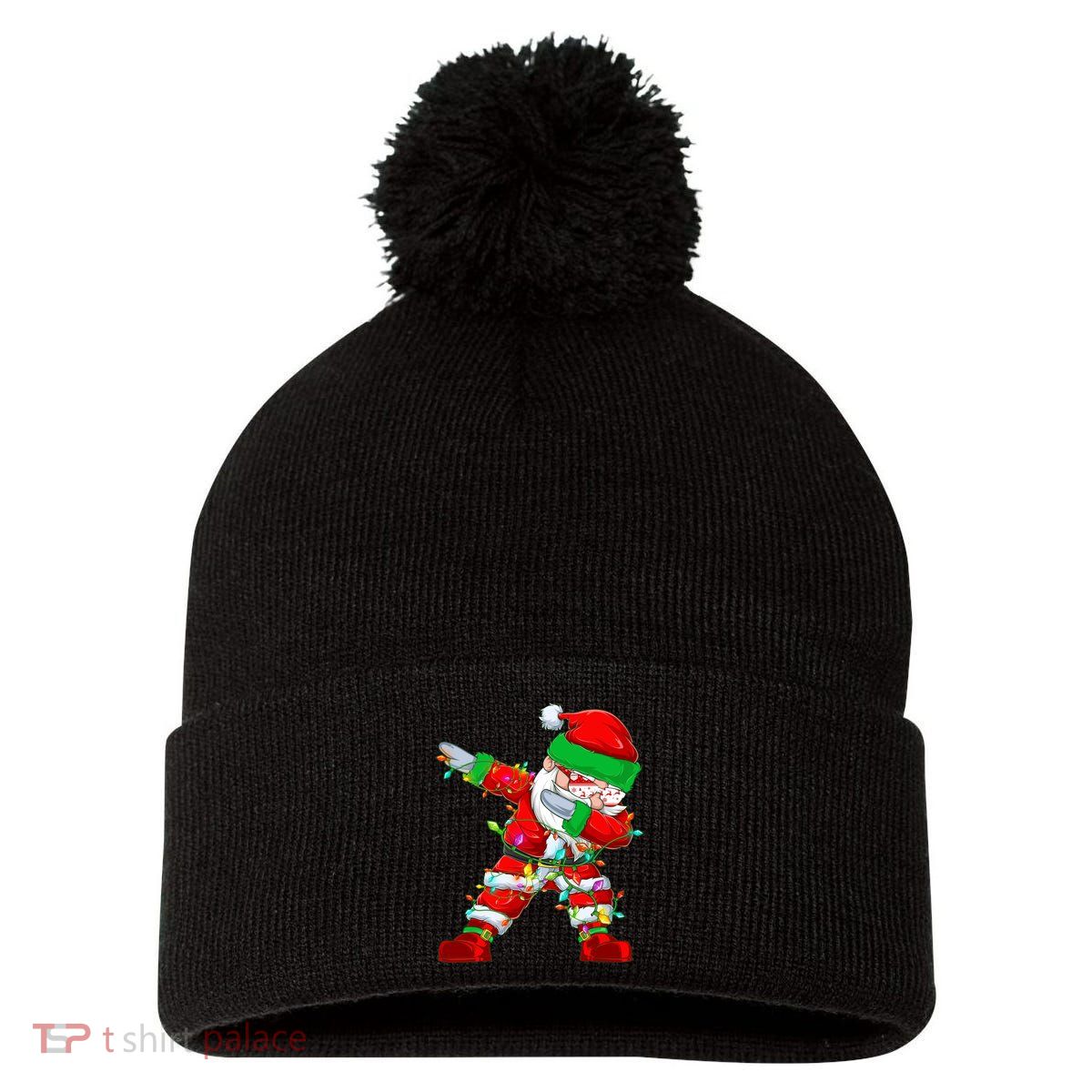 Funny Christmas Dabbing Santa Claus Pom Pom 12in Knit Beanie