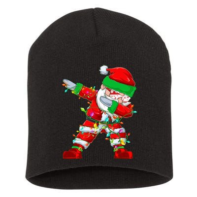 Funny Christmas Dabbing Santa Claus Short Acrylic Beanie