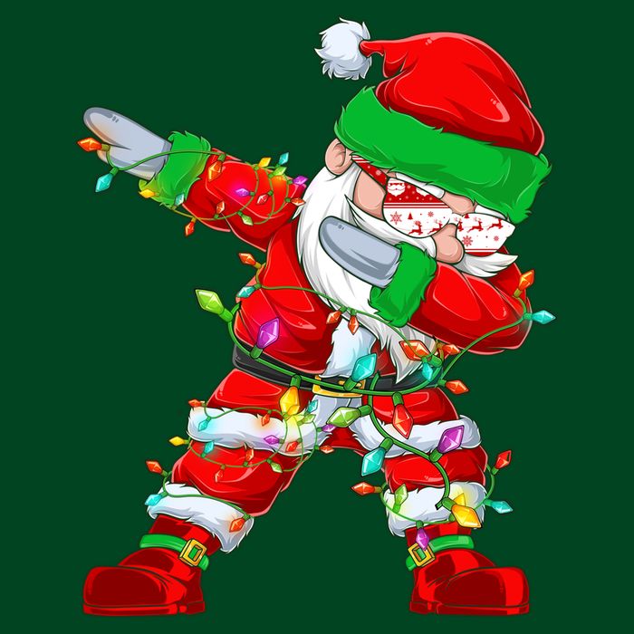 Funny Christmas Dabbing Santa Claus Cooling Performance Crew T-Shirt