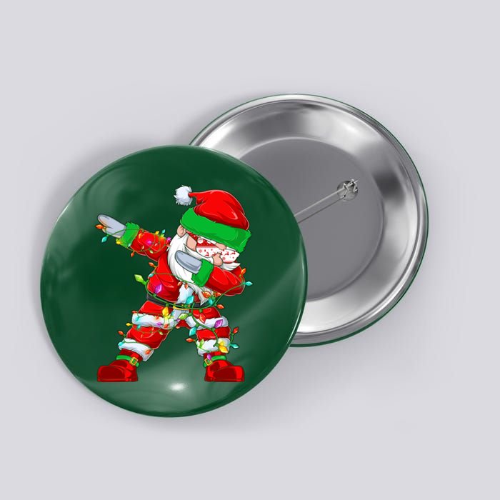 Funny Christmas Dabbing Santa Claus Button