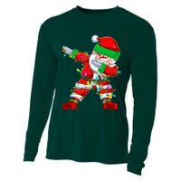 Funny Christmas Dabbing Santa Claus Cooling Performance Long Sleeve Crew