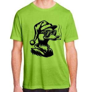 Funny Cool Duck Gangs Smoking Wearing Glasses Santa Hat Christmas Xmas Adult ChromaSoft Performance T-Shirt