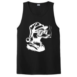 Funny Cool Duck Gangs Smoking Wearing Glasses Santa Hat Christmas Xmas PosiCharge Competitor Tank