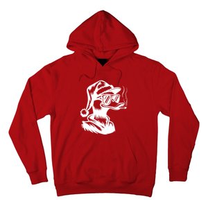 Funny Cool Duck Gangs Smoking Wearing Glasses Santa Hat Christmas Xmas Hoodie