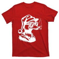 Funny Cool Duck Gangs Smoking Wearing Glasses Santa Hat Christmas Xmas T-Shirt