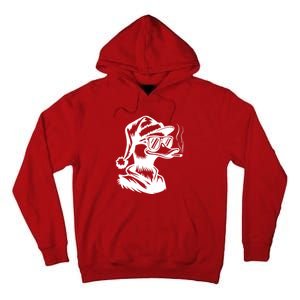 Funny Cool Duck Gangs Smoking Wearing Glasses Santa Hat Christmas Xmas Tall Hoodie