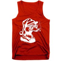 Funny Cool Duck Gangs Smoking Wearing Glasses Santa Hat Christmas Xmas Tank Top