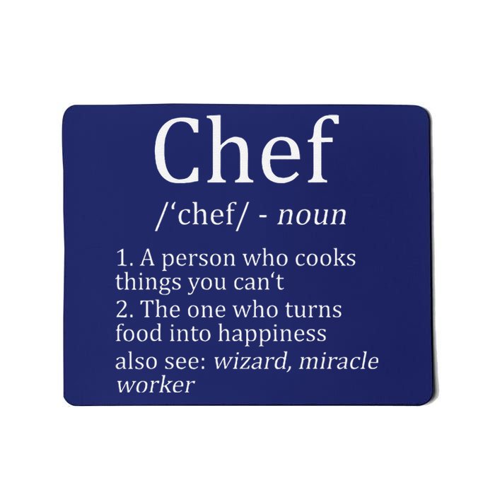 Funny Chef Definition Cooking Kitchen Gift Mousepad