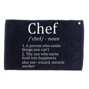 Funny Chef Definition Cooking Kitchen Gift Grommeted Golf Towel