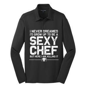 Funny Chef Design Men Women Sexy Cooking Novelty Culinary Silk Touch Performance Long Sleeve Polo