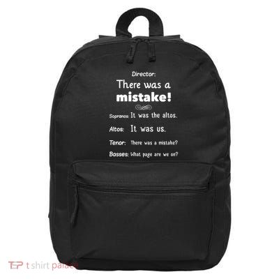 Funny Choir Director Soprano Alto Tenor Bass 16 in Basic Backpack