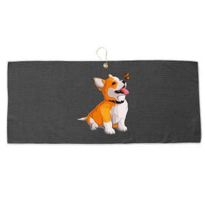 Funny Corgi Dog Lover Owner Large Microfiber Waffle Golf Towel