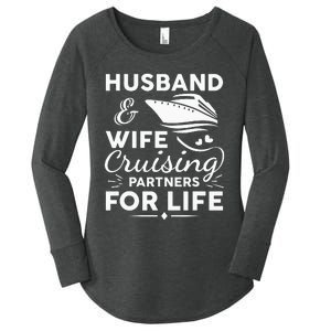 Funny Cruising Design For Husband Wife Couples Cruise Ship Women's Perfect Tri Tunic Long Sleeve Shirt