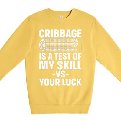 Funny Cribbage Design For Card Game Cribbage Lover Premium Crewneck Sweatshirt