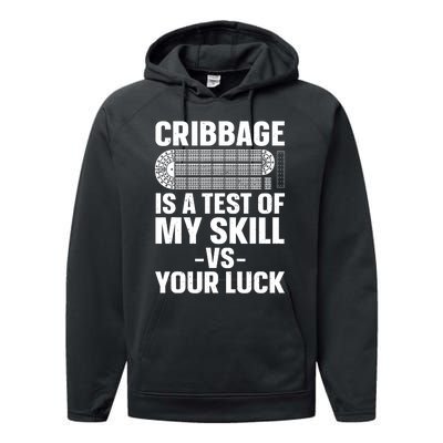 Funny Cribbage Design For Card Game Cribbage Lover Performance Fleece Hoodie