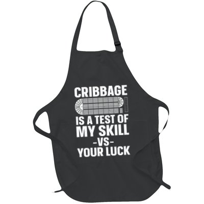 Funny Cribbage Design For Card Game Cribbage Lover Full-Length Apron With Pockets