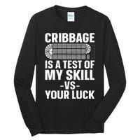 Funny Cribbage Design For Card Game Cribbage Lover Tall Long Sleeve T-Shirt