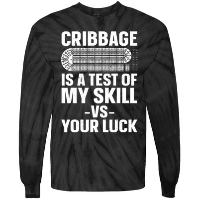 Funny Cribbage Design For Card Game Cribbage Lover Tie-Dye Long Sleeve Shirt