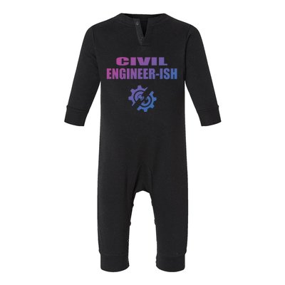 Funny Civil Engineer Student Ish Engineer Major Pun Cute Gift Infant Fleece One Piece