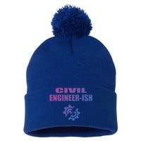 Funny Civil Engineer Student Ish Engineer Major Pun Cute Gift Pom Pom 12in Knit Beanie