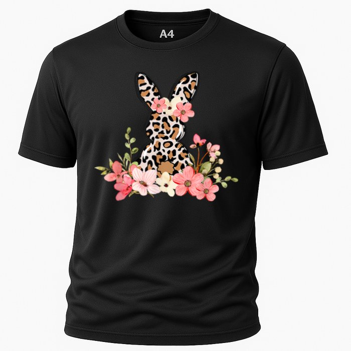 Floral Cheetah Easter Bunny Cooling Performance Crew T-Shirt