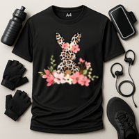 Floral Cheetah Easter Bunny Cooling Performance Crew T-Shirt