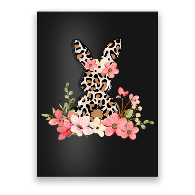 Floral Cheetah Easter Bunny Poster