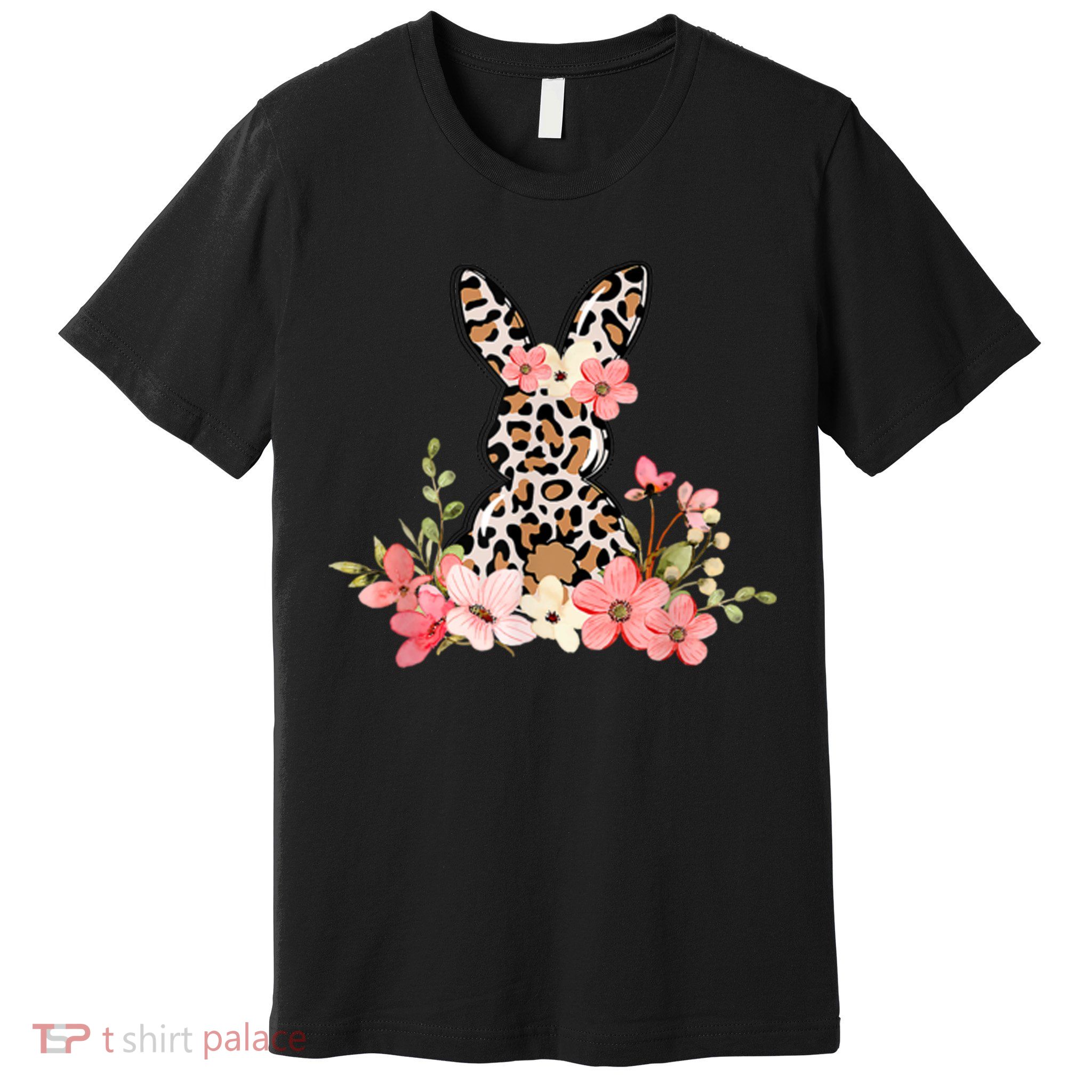 Floral Cheetah Easter Bunny Premium T-Shirt