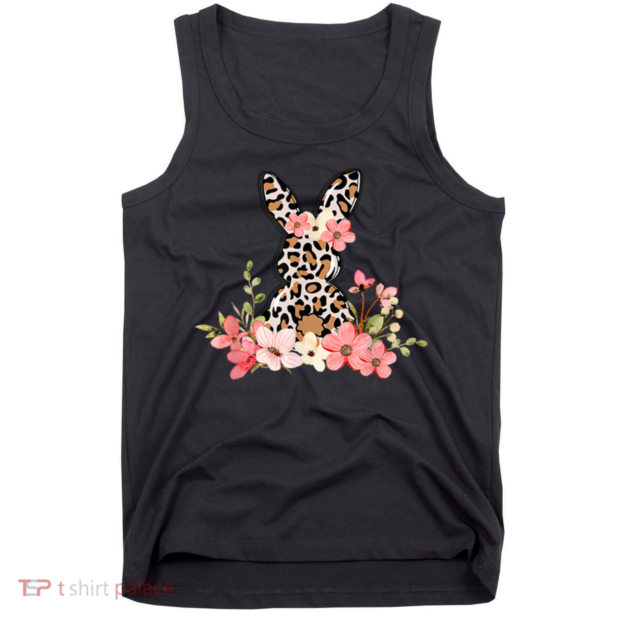 Floral Cheetah Easter Bunny Tank Top