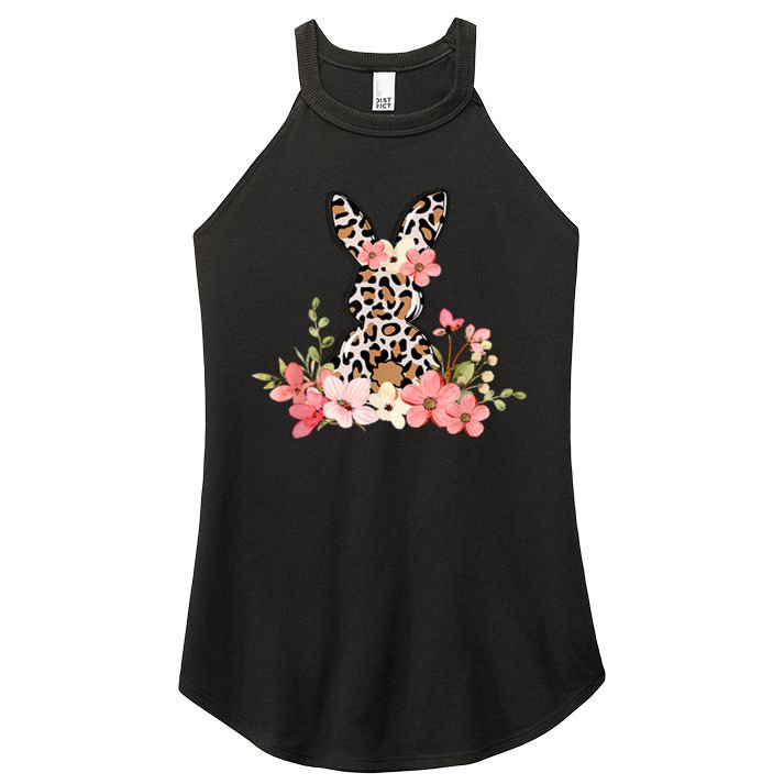 Floral Cheetah Easter Bunny Women's Perfect Tri Rocker Tank