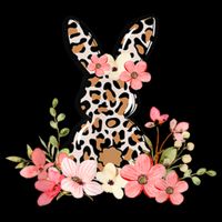 Floral Cheetah Easter Bunny Wool Snapback Cap
