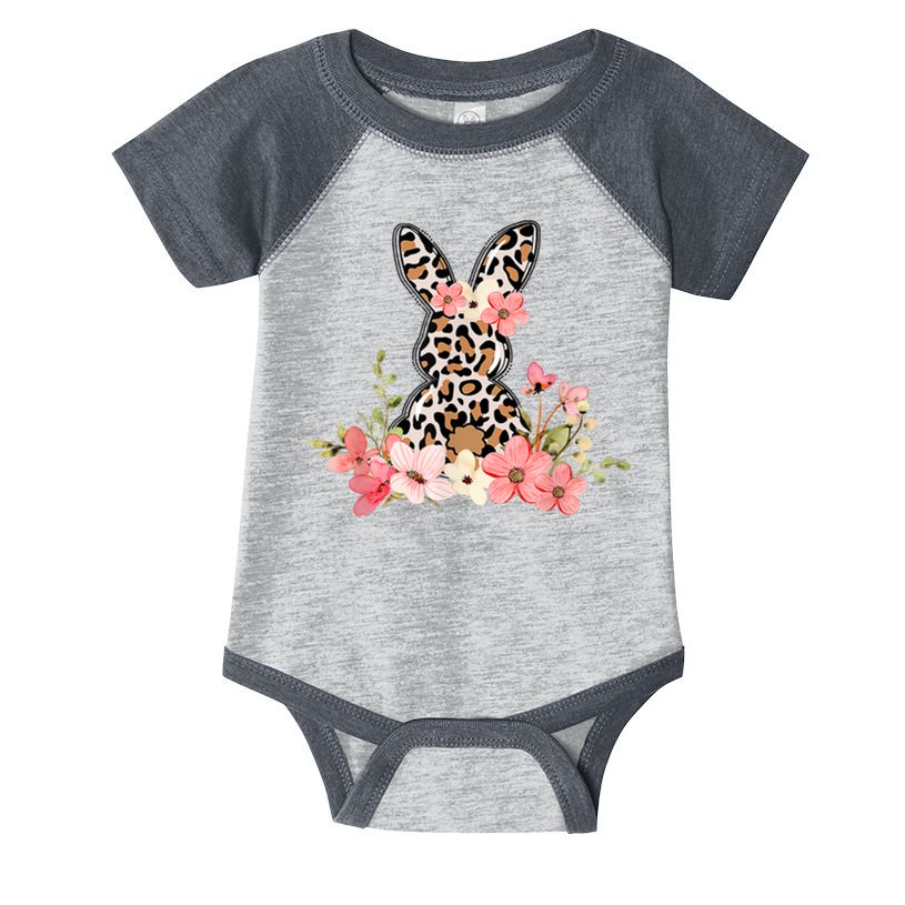 Floral Cheetah Easter Bunny Infant Baby Jersey Bodysuit