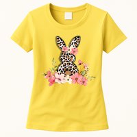 Floral Cheetah Easter Bunny Womens T-Shirt