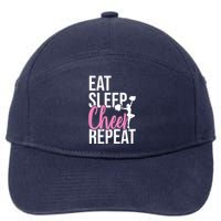 Funny Cute EAT SLEEP CHEER REPEAT Love Gift 7-Panel Snapback Hat