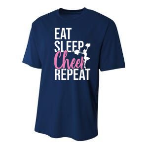 Funny Cute EAT SLEEP CHEER REPEAT Love Gift Youth Performance Sprint T-Shirt