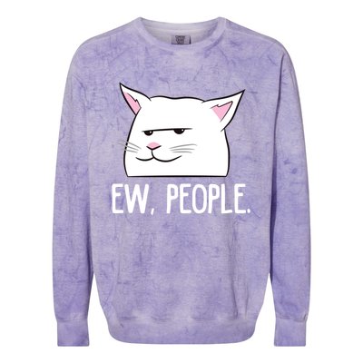 Funny Cat Ew People Love Cats Gift Colorblast Crewneck Sweatshirt