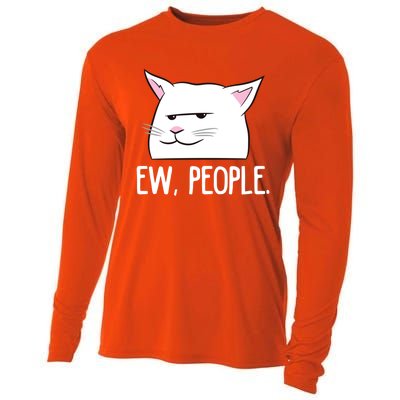 Funny Cat Ew People Love Cats Gift Cooling Performance Long Sleeve Crew