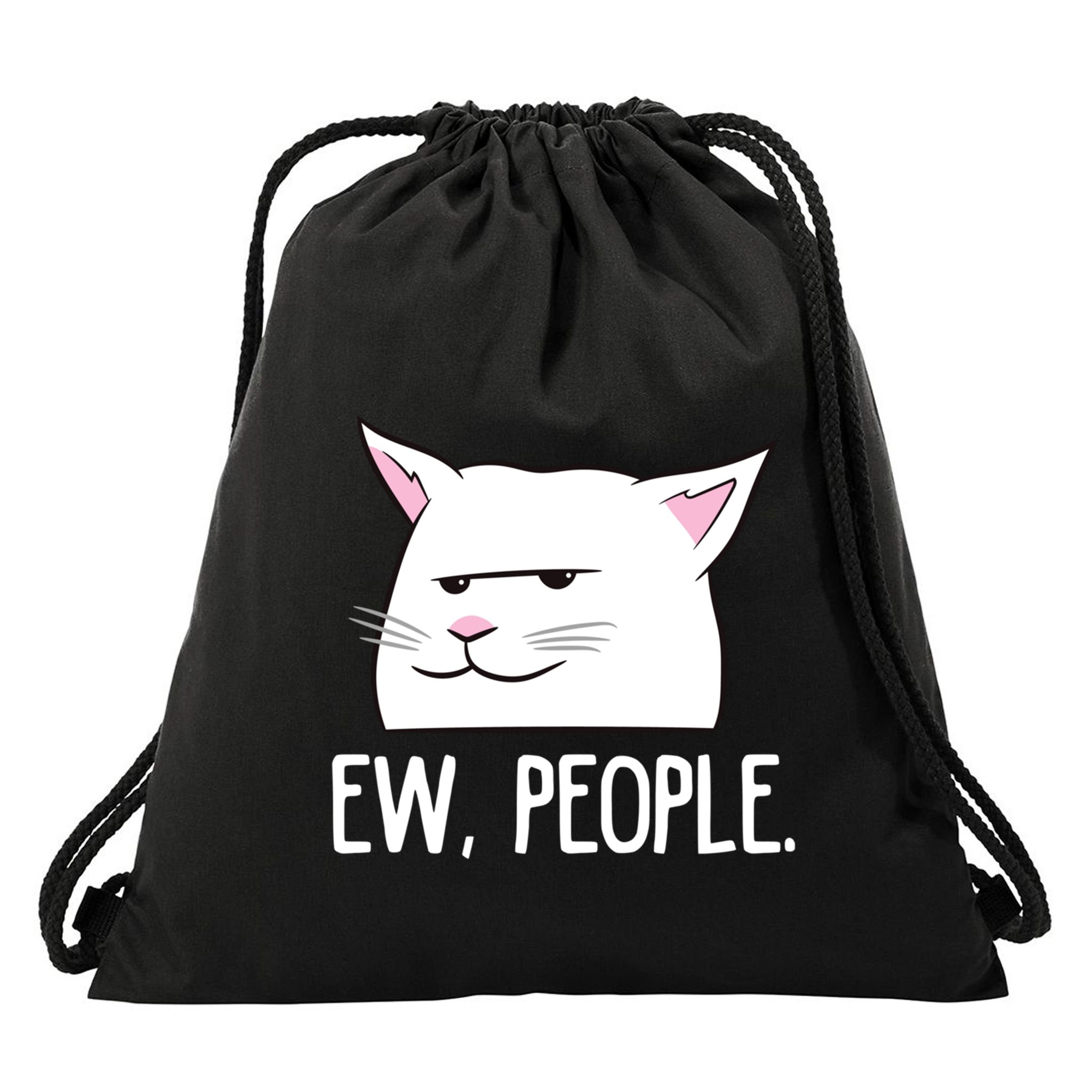 Funny Cat Ew People Love Cats Gift Drawstring Bag
