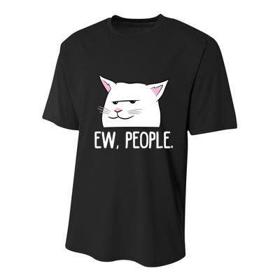 Funny Cat Ew People Love Cats Gift Youth Performance Sprint T-Shirt