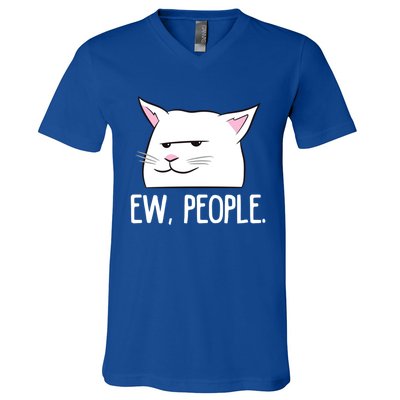 Funny Cat Ew People Love Cats Gift V-Neck T-Shirt