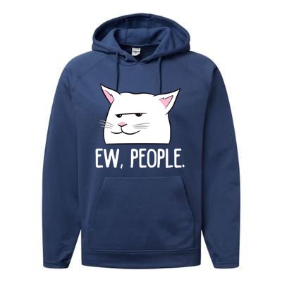 Funny Cat Ew People Love Cats Gift Performance Fleece Hoodie