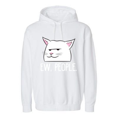 Funny Cat Ew People Love Cats Gift Garment-Dyed Fleece Hoodie