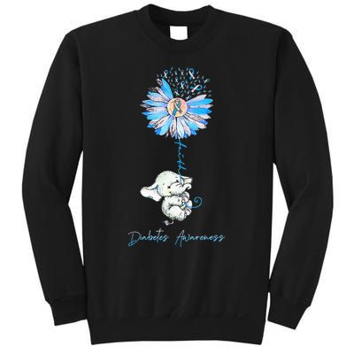 Faith Cute Elephants Sunflower Diabetes Awareness Sweatshirt