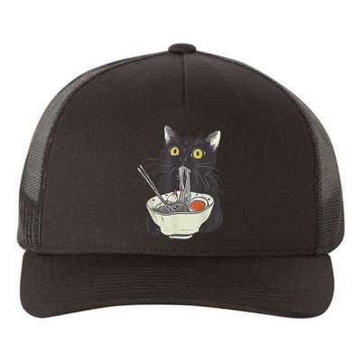 Funny Cat Eating Ramen Vintage Japanese Noodles Yupoong Adult 5-Panel Trucker Hat