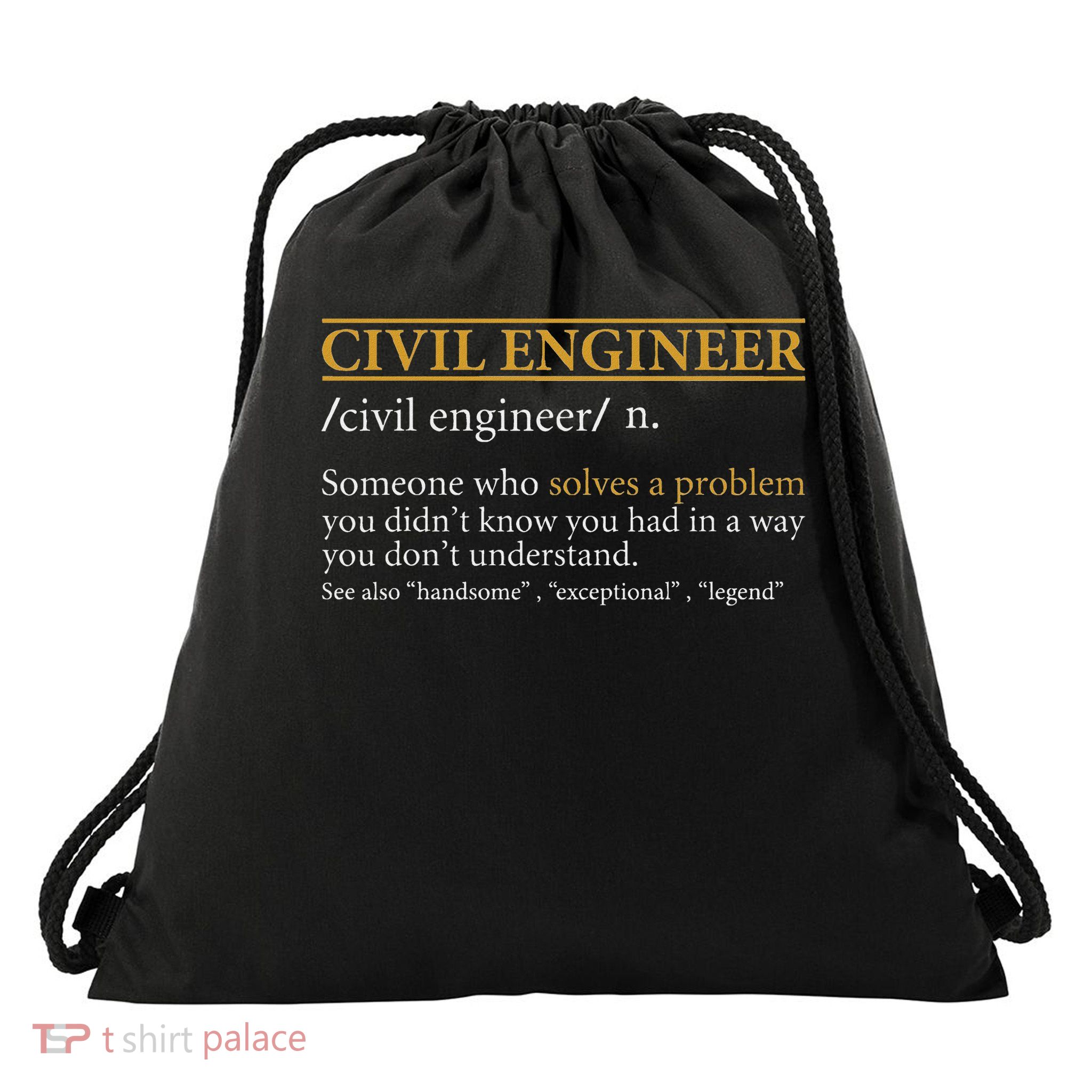 Funny Civil Engineer Definition Birthday Or Christmas Drawstring Bag