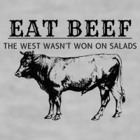 Funny Cow Eat Beef the West Wasn't Won on Salads Farm Cattle Ladies PosiCharge Tri-Blend Wicking Tank