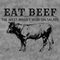 Funny Cow Eat Beef the West Wasn't Won on Salads Farm Cattle 7-Panel Snapback Hat