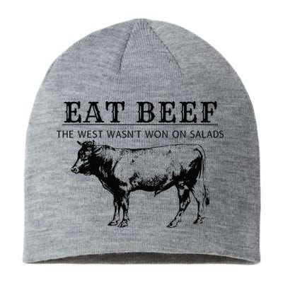 Funny Cow Eat Beef the West Wasn't Won on Salads Farm Cattle Sustainable Beanie