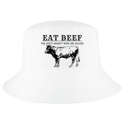 Funny Cow Eat Beef the West Wasn't Won on Salads Farm Cattle Cool Comfort Performance Bucket Hat
