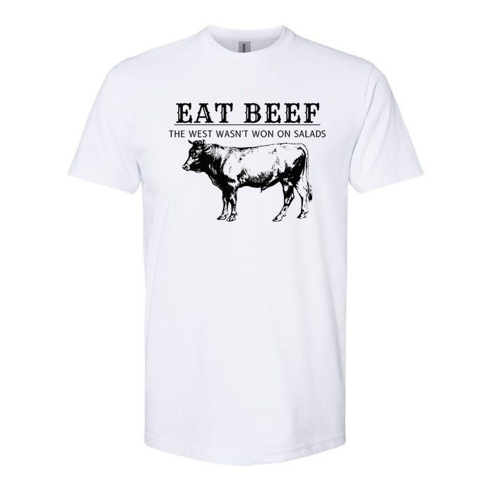 Funny Cow Eat Beef the West Wasn't Won on Salads Farm Cattle Softstyle® CVC T-Shirt